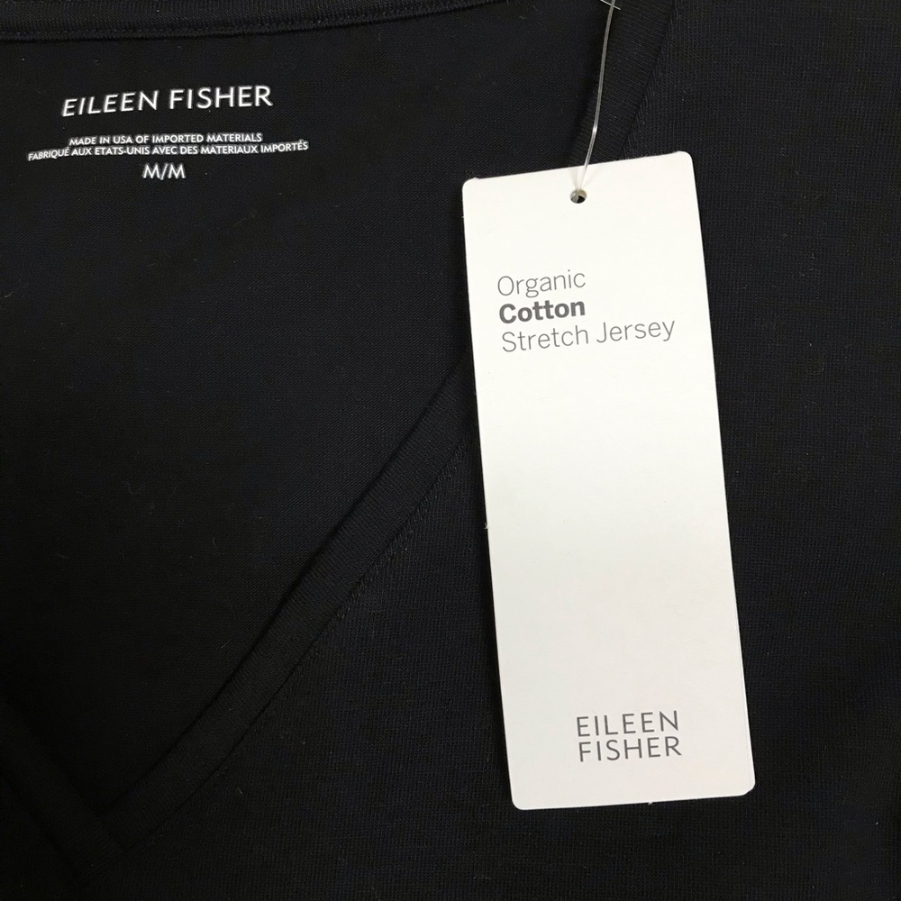Eileen Fisher NWT Organic Cotton Jersey V- neck dress - M - Picture 5 of 6